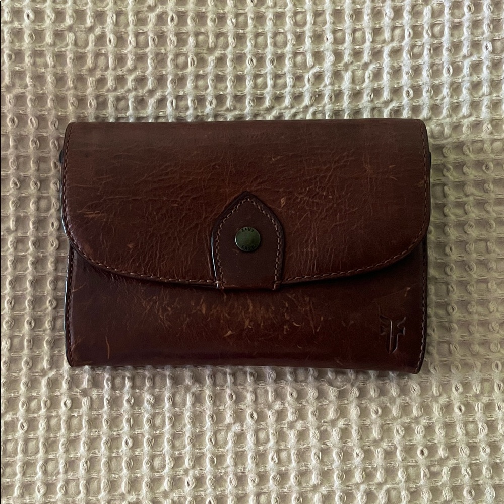 Frye Brown Leather Clutch with Strap